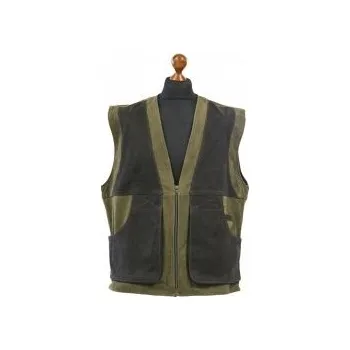 Pánská vesta Wildgame Vesta kožená Carl Mayer Pollau se zipem, barva: hnědo-olivová, velikost: 52