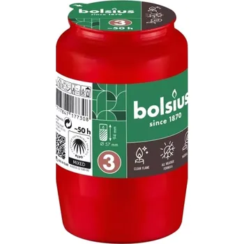 Svíčka Hřbitovní svíčka náplň olejová červená 50 hod (výška 94 mm, šířka 57 mm)