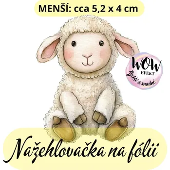 Nažehlovačky na fólii Nažehlovačka na fólii, OVEČKA, 1 kus Zvolte VELIKOST motivu ZDE:: Menší