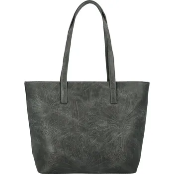 Trendy dámská koženková kabelka na rameno Serafina, tmavě šedá