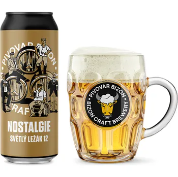 Pivo Pivovar Bizon Nostalgie 12, světlý ležák 500ml