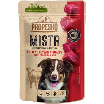 Krmivo pro kočku Propesko Mistr Hovězí filetky v omáčce 28x85g 2.38kg