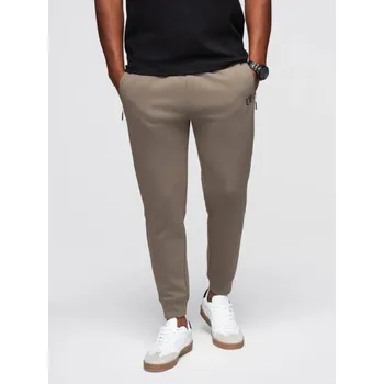 Ombre Clothing Módní pánské tepláky hnědé V3 OM-PASK-0223