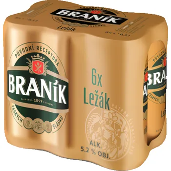 Pivo Braník Ležák plech multipack 6x0.5l 3l