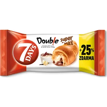 Trvanlivě pečivo 7 Days Super Max Double Croissant s náplní s kakaem a s náplní s vanilkovou příchutí 110g