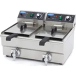 Maxima Fritéza 2 x 10 l s vypouštěcím kohoutkem - dvojitý koš