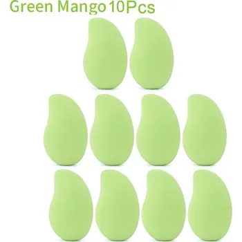 Přípravek na tvář Houbičky na make up mango tvar | Kosmetické pomůcky | Aplikátor make upu - Zelené mango 10 ks - 94