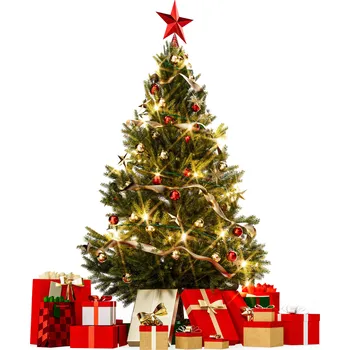 Vánoční stromek FurniGO Umělý vánoční stromeček 150 cm + dřevěný stojan