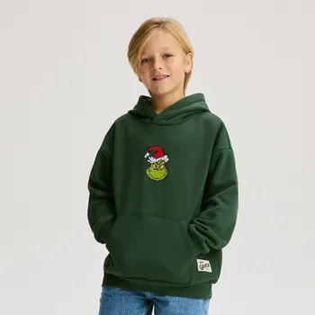 Dětská móda Reserved - Vánoční mikina Grinch - tmavě zelená - 977FJ-79X - 977FJ-79X-140