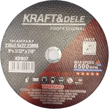 Příslušenství k brusce Řezný kotouč na kov 230x2,5x22,2mm KD1997 KRAFT&DELE