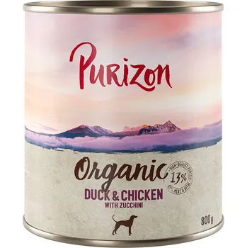 Krmivo pro psa 12x800g Purizon Organic - kachna a kuřecí s cuketou
