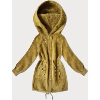 Vlněná bunda typu alpaka v hořčicové barvě (W017#) odstíny žluté uni velikost