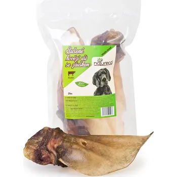 Pamlsek pro psa Natureca Sušené hovězí uši se záuškem velké 2 ks