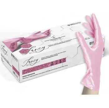 Vyšetřovací rukavice UNIGLOVES FANCY Rose Nitrilové Rukavice Nepudrované Růžová XS 100ks