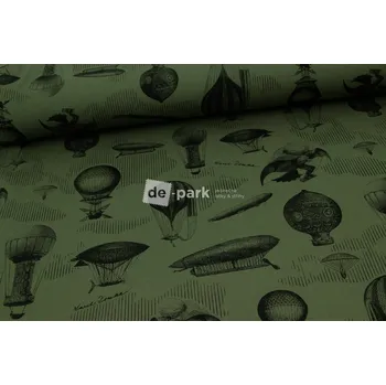 Teplákovina - Létající stroje Karel Zeman - army khaki - 684