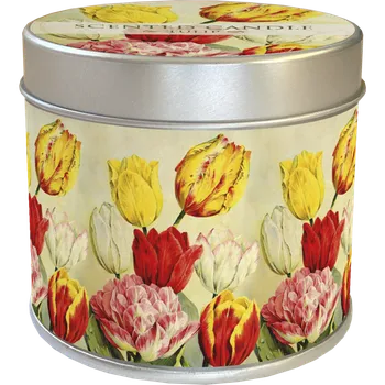 Svíčka Vonná svíčka v plechové dóze Yellow Spring Flowers Tulips