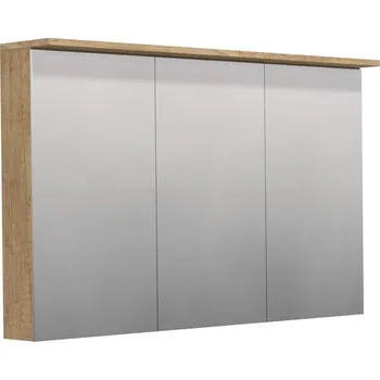 Koupelnový nábytek Smart30 Orin Skříňka zrcadlová 120 x 73,8 cm, 3 dvířka, oboustranné zrcadlo, LED, dub nebraska, OR ZS LED 120 3D 31