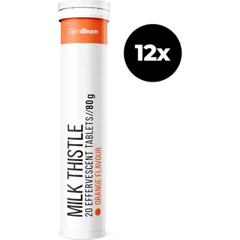 GymBeam Effervescent Milk thistle 12 x 20 tab pomeranč 12 x 20 tab