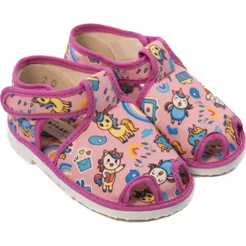 Dívčí bačkory Dětské sandálky model 050 Jednorožci Velikost: 17