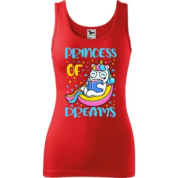 Dámské tílko s potiskem Princess of dreams Velikost: 2XL, Barva: Červená