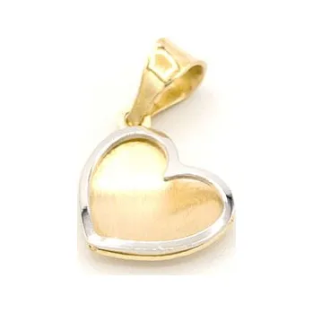 Přívěsek Zlatý přívěsek srdce lesklé dvě barvy zlata