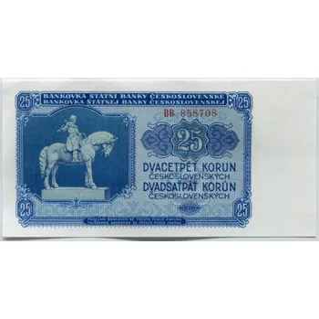 Sběratelství ČESKOSLOVENSKO. 25 korun 1953. Série BB. Nov. 93a1. Ruský tisk.