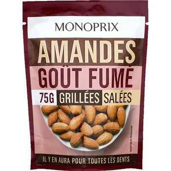 Monoprix Pražené a solené mandle uzené 75g