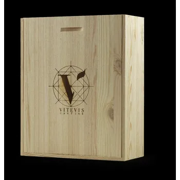 Úložný box Vitevis Dřevěná bedna VITEVIS, na 6 lahví s víkem TULLIO