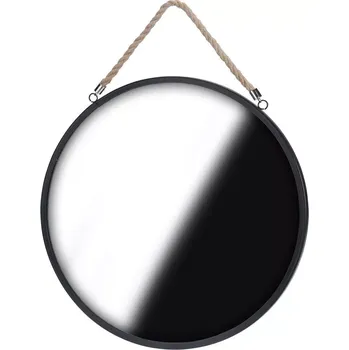Zrcadlo Nástěnné kulaté zrcadlo černé 41 cm