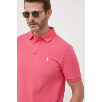 Bavlněné polo tričko Ralph Lauren růžová barva, 710782592 42X, vel. L