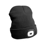 Čepice s čelovkou 45 lm, nabíjecí USB, univerzální velikost, černá - SIXTOL