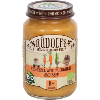 Dětská výživa Rudolfs BIO Zelenina s pohankou a hovězím masem 190 g (od 8 měsíců)