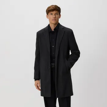 Dámský kabát Reserved - Elegantní kabát s límcem - černý - 922EF-99M - 922EF-99M-XL