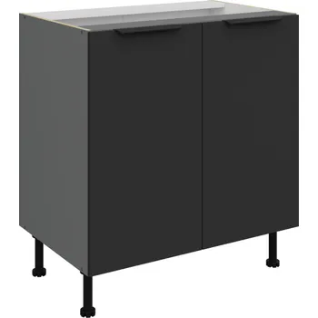 Kuchyňská skříňka 80 D 2F BB, spodní kuchyňská skříňka Aria černá/antracit