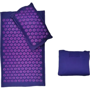podložka na cvičení Akupresurní podložka s polštářem a taškou | relaxace - Fialová sada 3 kusů