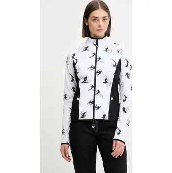 Dámská mikina Sportovní mikina EA7 Emporio Armani dámská, bílá barva, vzorovaná, AF14634.7W000384 00X, vel. XS