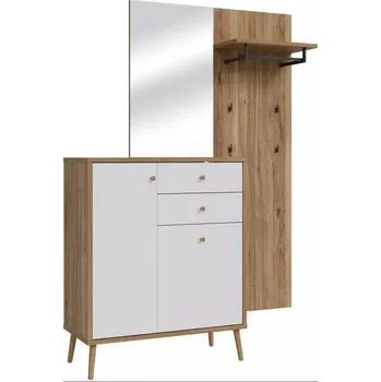 Předsíňová stěna Předsíňová stěna Forte WHENUA WQND01-M884 dub/bílá (2*Karton)