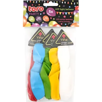 Balónek Toro Balónky nafukovací s led žárovkou - mix barev 5ks