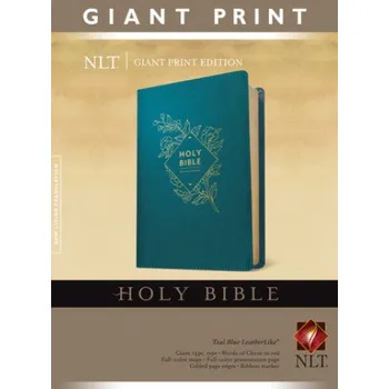 Holy Bible, Giant Print NLT (Red Letter, Leatherlike, Teal Blue) (EN)