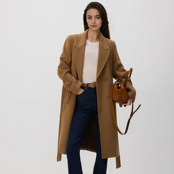 Reserved - Kabát s páskem k uvázání - béžová - TS886-80M - TS886-80M-S