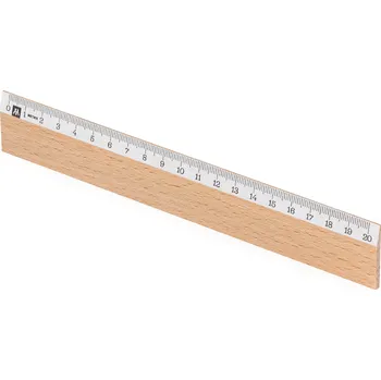 pravítka Metrie | Scholar-WSM20 Dřevěné pravítko s černobílou stupnicí | 20 cm