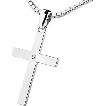 Přívěsek Dámský přívěsek žluté zlato 585/1000 křížek 10947-B-ZIR délka řetízku 40cm