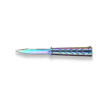 Joker Zavírací kapesní nůž Motýlek, duhový JKR0477