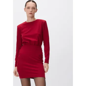 Dámské šaty Reserved - Mini šaty s drapováním - červená - 028DS-33X - 028DS-33X-XS