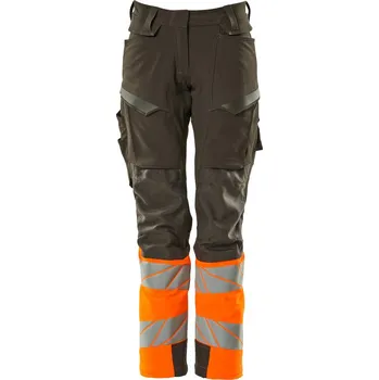 Dámské kalhoty MASCOT® Kalhoty s kolenními kapsami Tmavě antracitová/hi-vis oranžová Velikost: 42