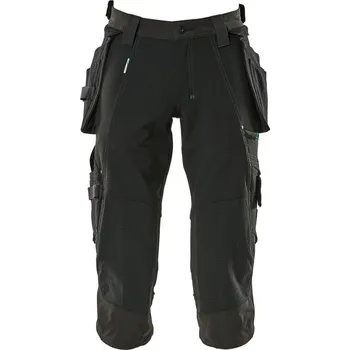 MASCOT® Tříčtvrteční kalhoty se závěsnými kapsami Černá Velikost: 54
