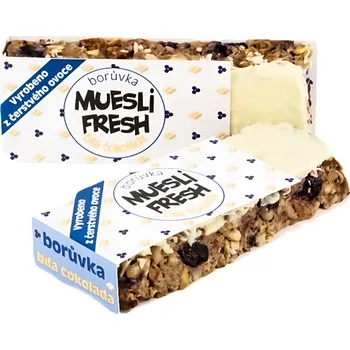 Muesli Fresh Tyčinka borůvka-bílá čokoláda 55g