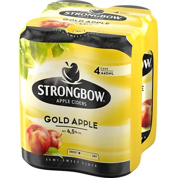 Cider Strongbow Gold Apple, plech multipack 4x440ml 1.76l