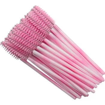 Přípravek na oči Jednorázové kartáčky na řasy a obočí | kosmetické nástroje 50 ks - Růžový
