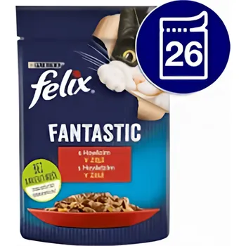 Pro kočku Felix Fantastic Kapsička pro kočky hovězí v želé kapsičky 26x85g 2.21kg